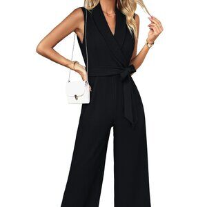 Womens Dressy Jumpsuits Sleeveless Formal Romper Jumper Business Casual Outfits